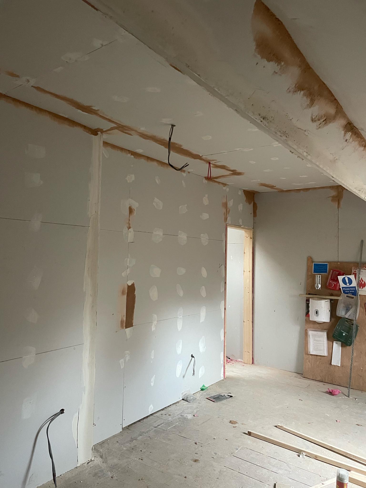 Interior wall plastering